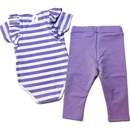 Komplet  bawełniany dla dziewczynki BODY + LEGGINSY - Star Kids